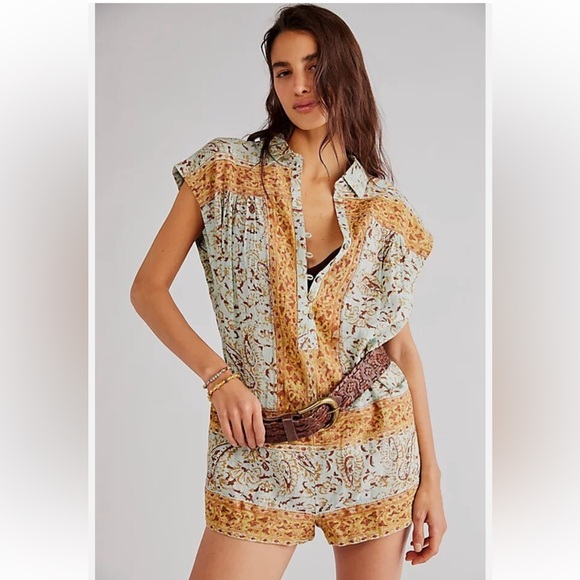 Free People Telly Floral Romper - Picture 4 of 10